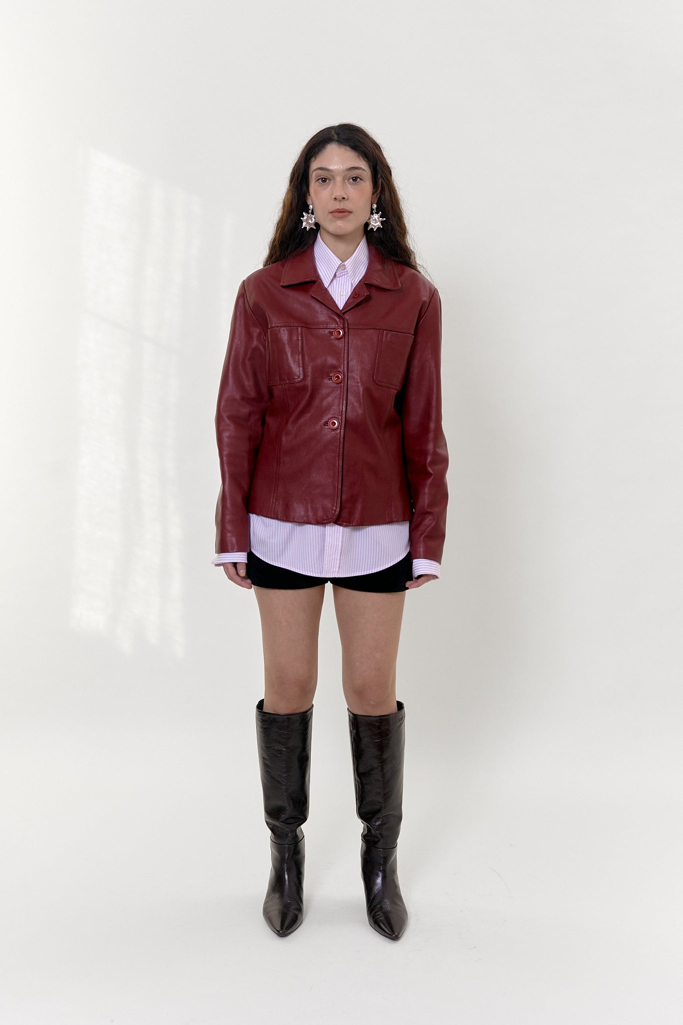 Vintage burgundy leather jacket