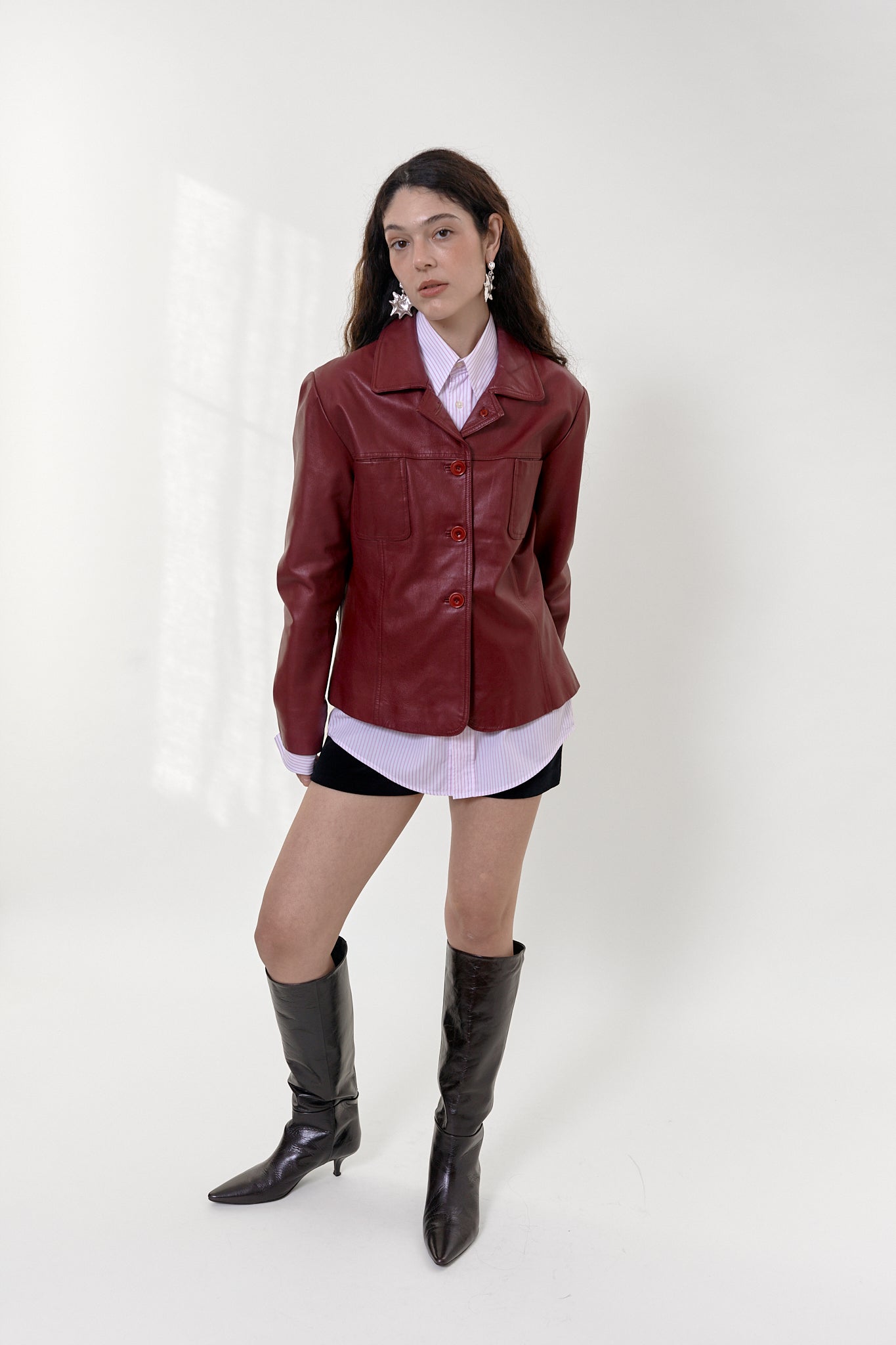 Vintage burgundy leather jacket