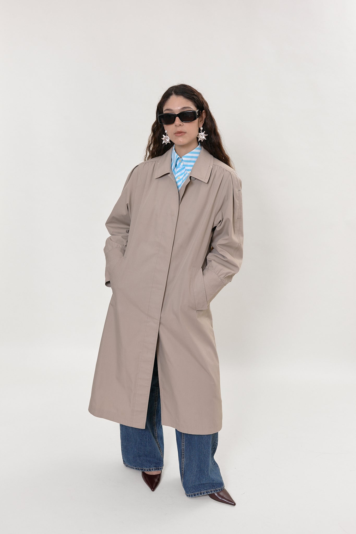 Classic trench with puffed sleeves