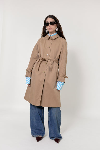 A-shape belted trench coat