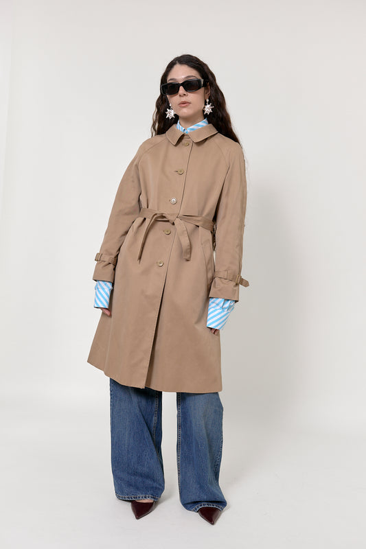 A-shape belted trench coat