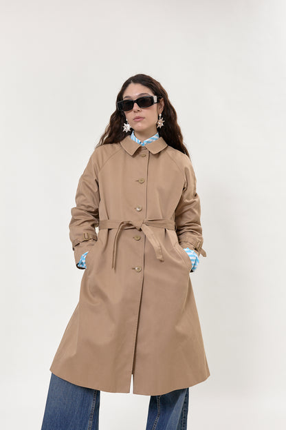 A-shape belted trench coat