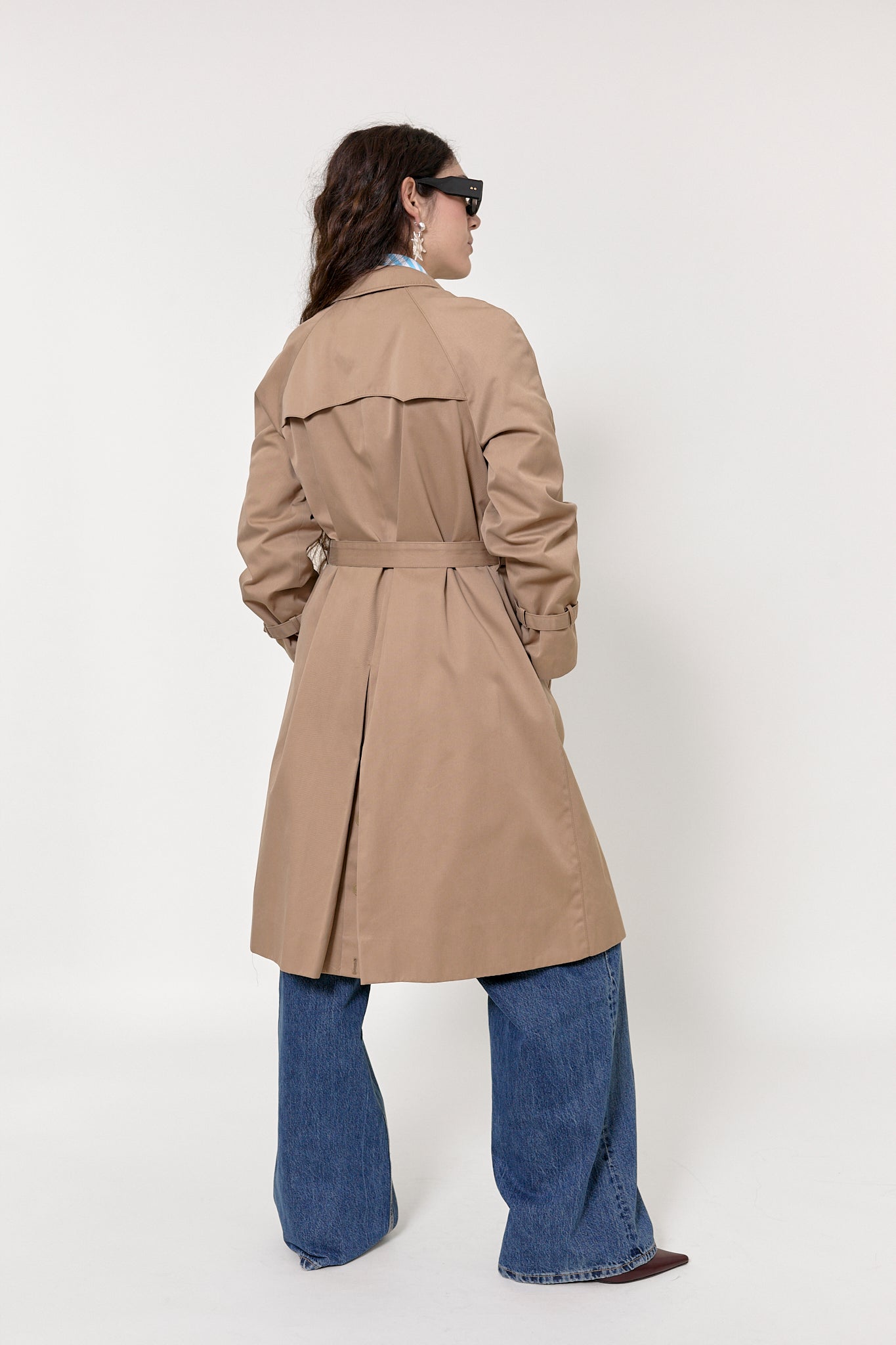 A-shape belted trench coat