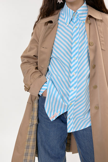 A-shape belted trench coat