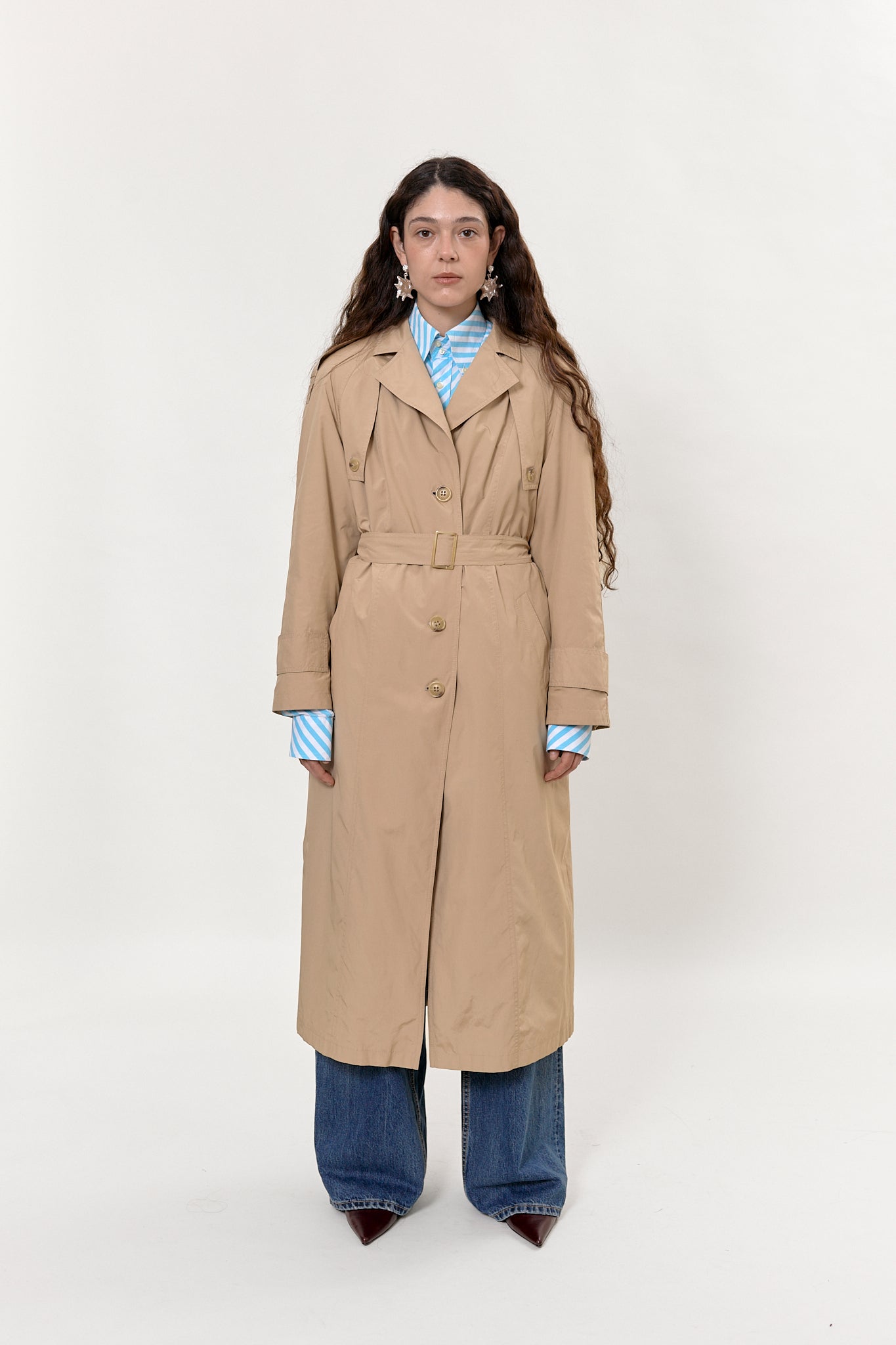 Classic padded beige trench