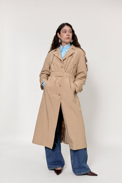 Classic padded beige trench