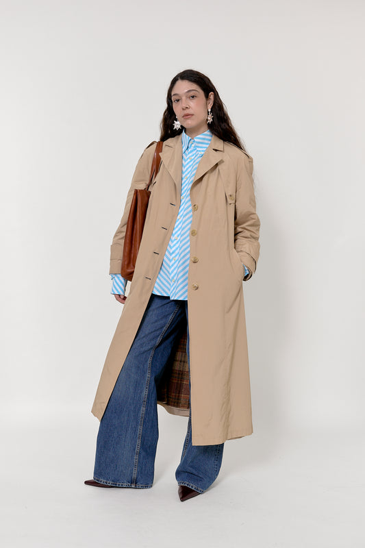 Classic padded beige trench