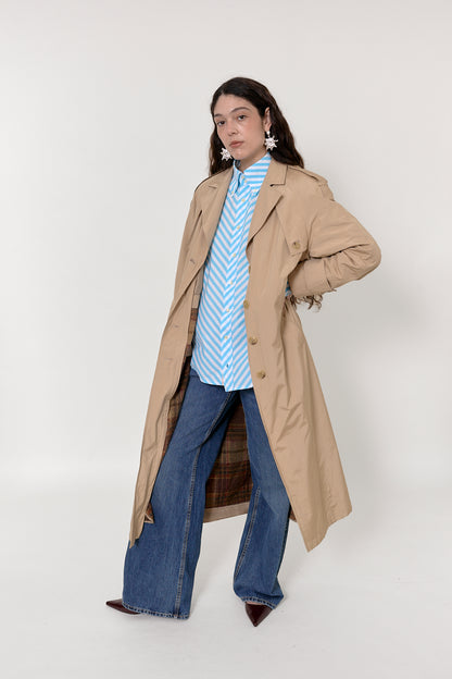 Classic padded beige trench