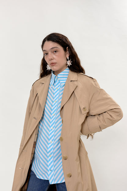 Classic padded beige trench