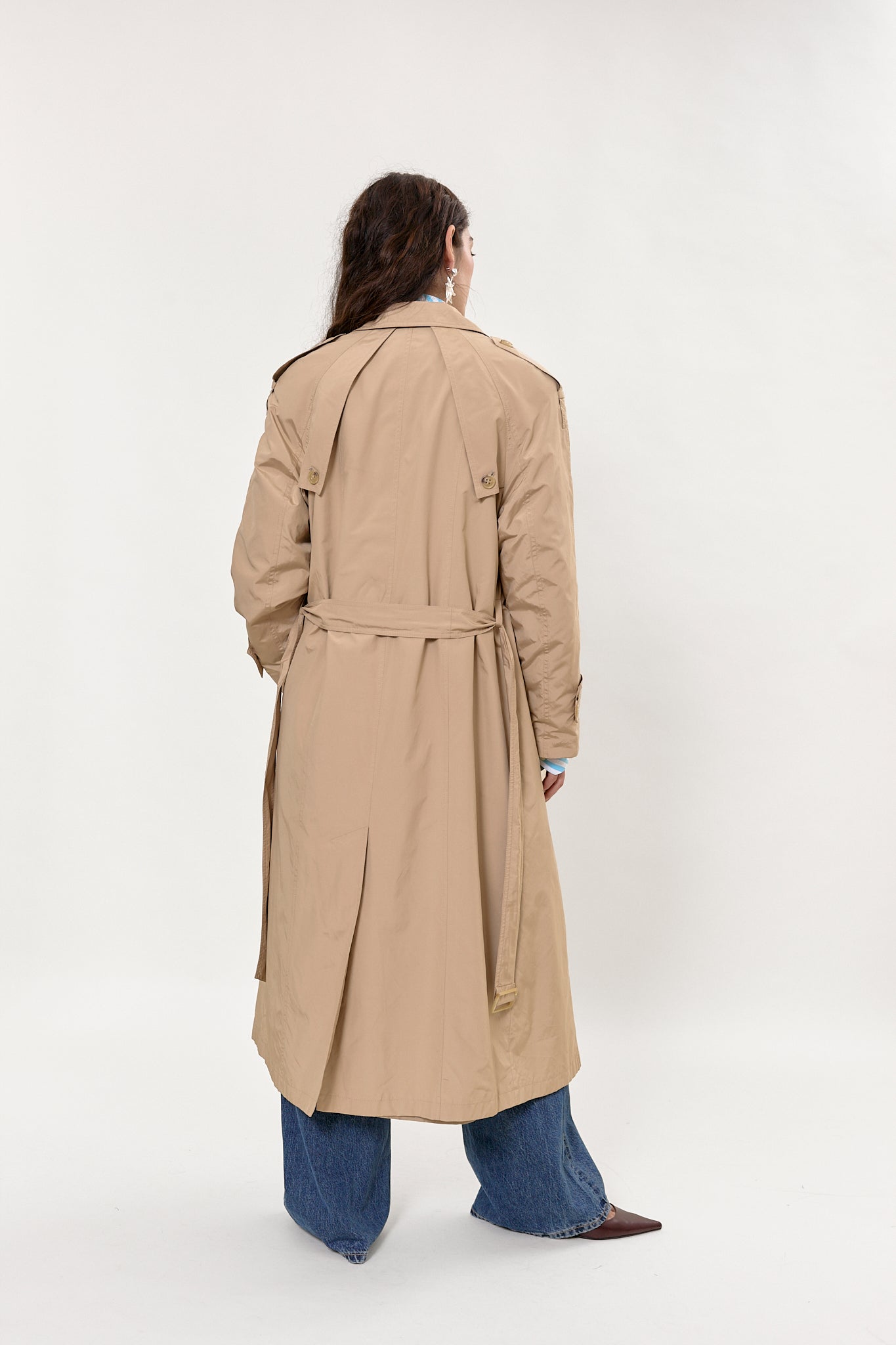 Classic padded beige trench