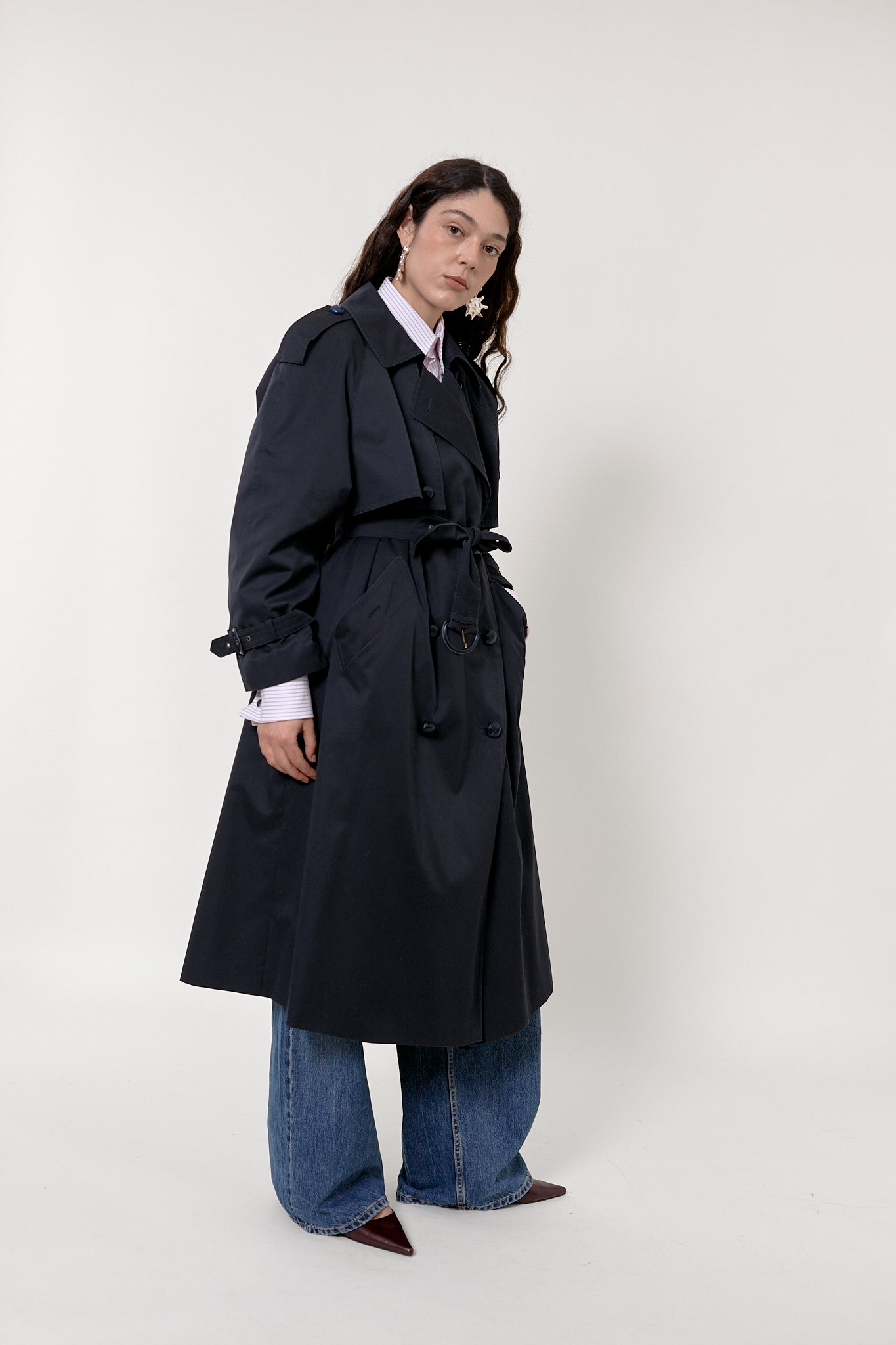 Vintage navy trench coat