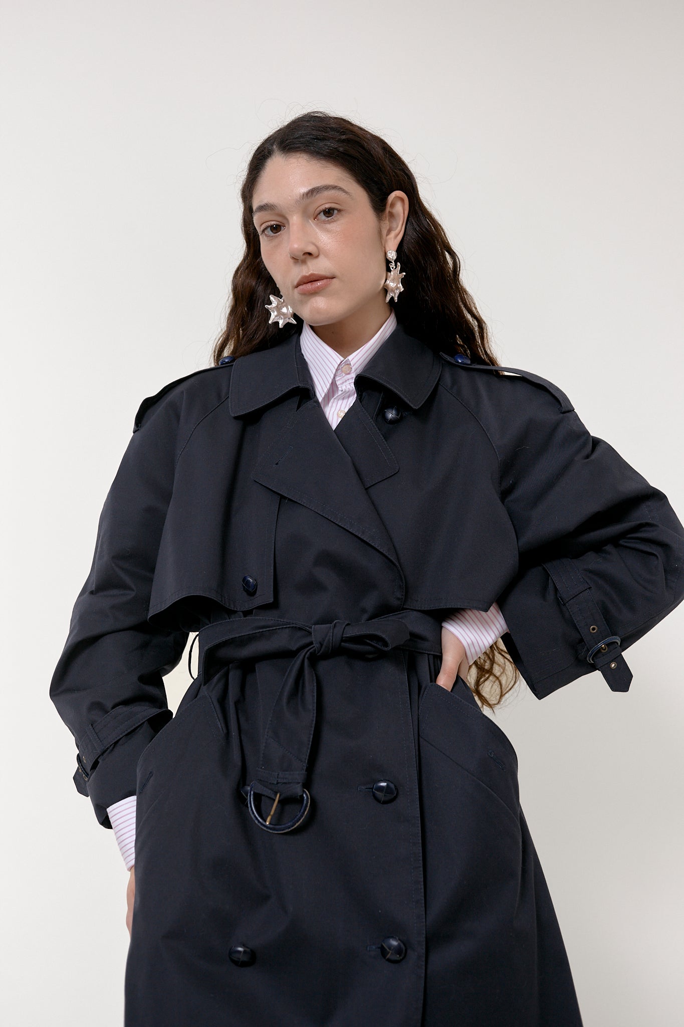 Vintage navy trench coat