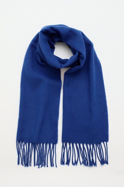 Blue wool scarf