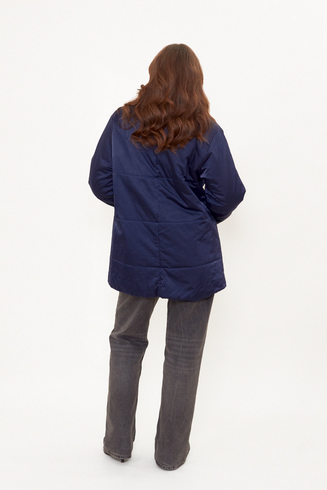 Blue winter puffer jacket