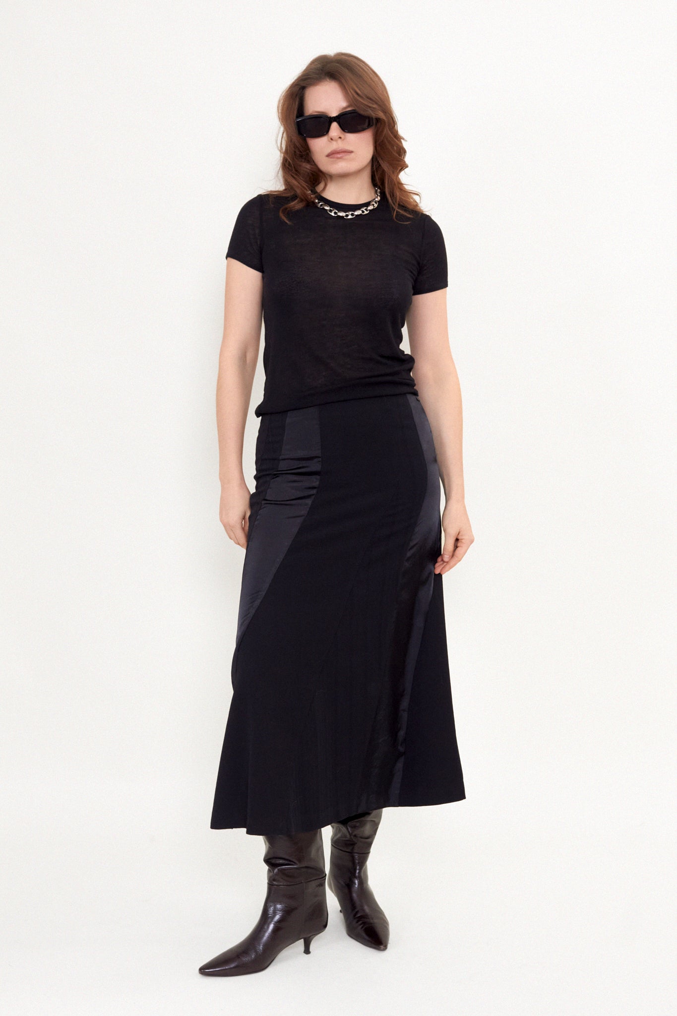 Black midi skirt