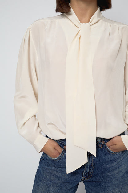 Cream silk blouse