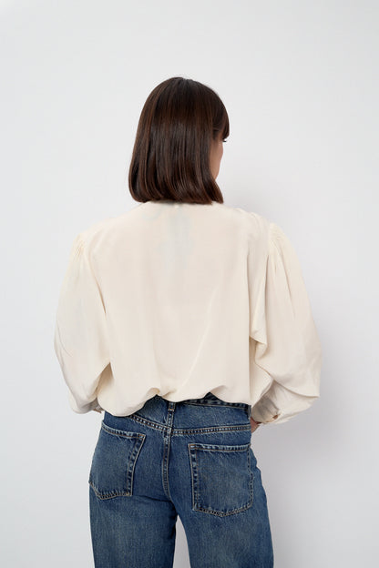 Cream silk blouse