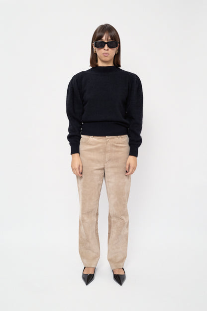 Suede trousers