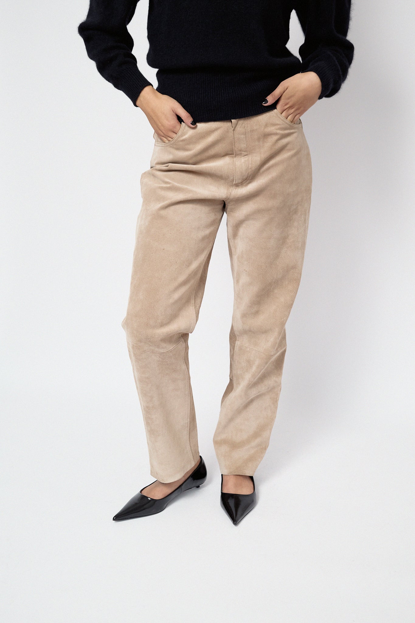 Suede trousers