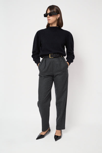 Fitted wool trousers