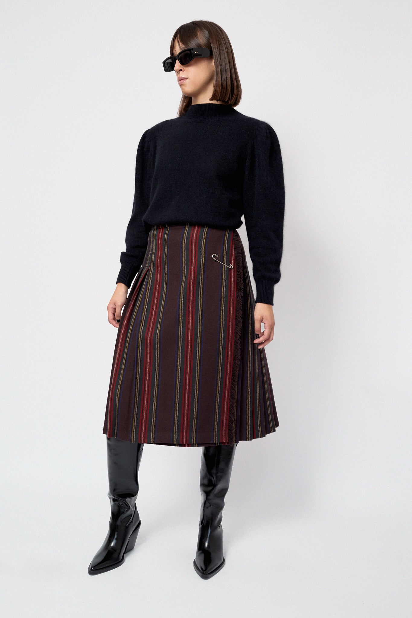 Kilt midi skirt