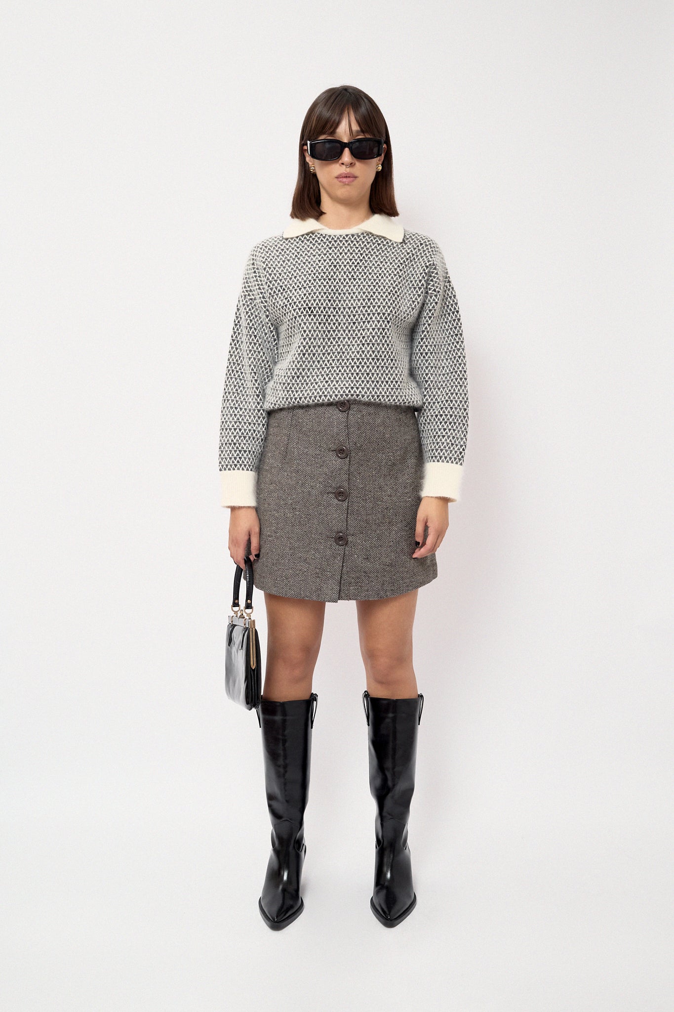 Wool mini skirt