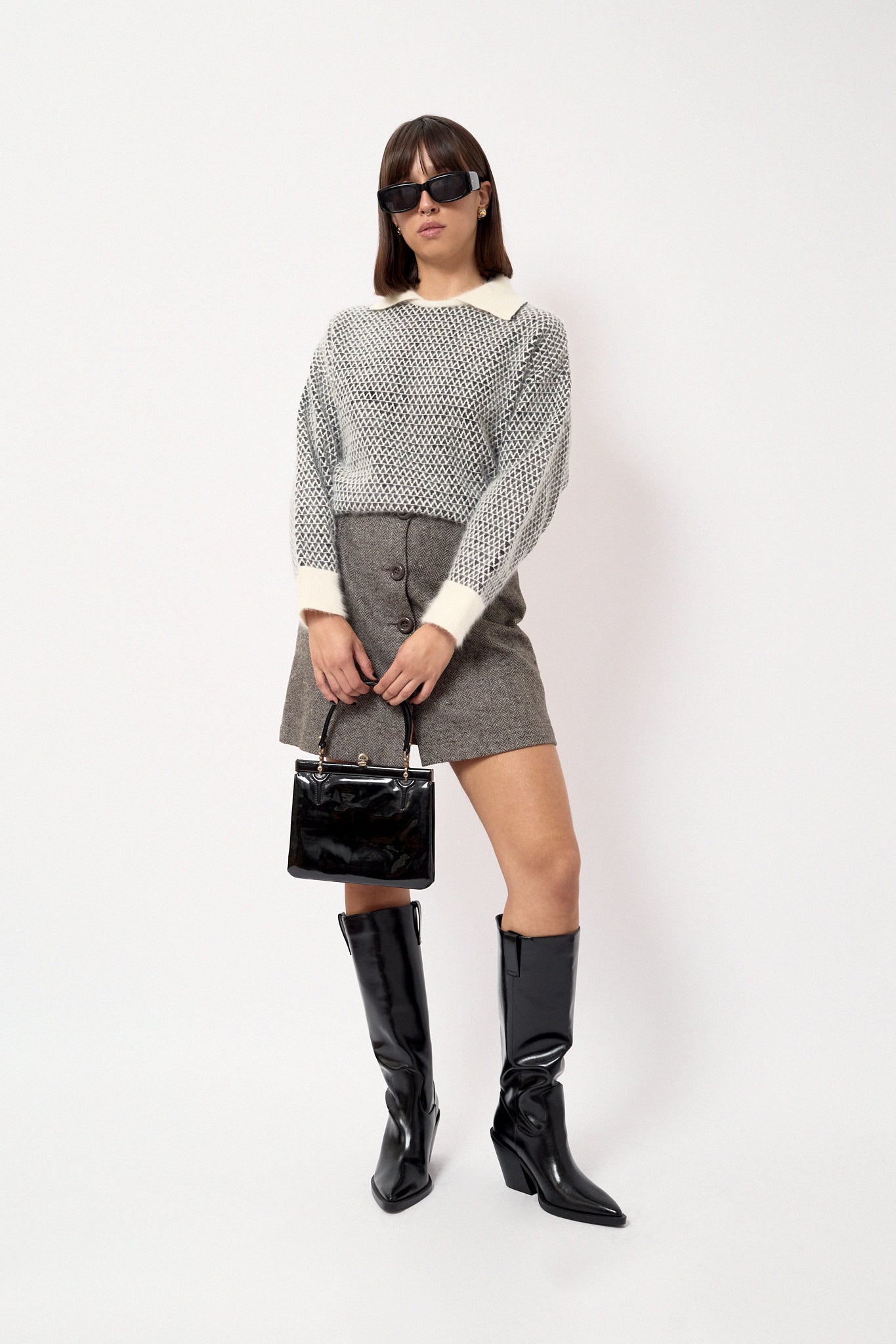 Wool mini skirt