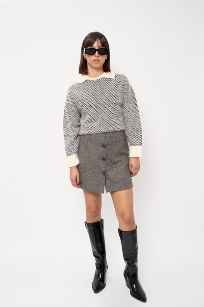 Wool mini skirt