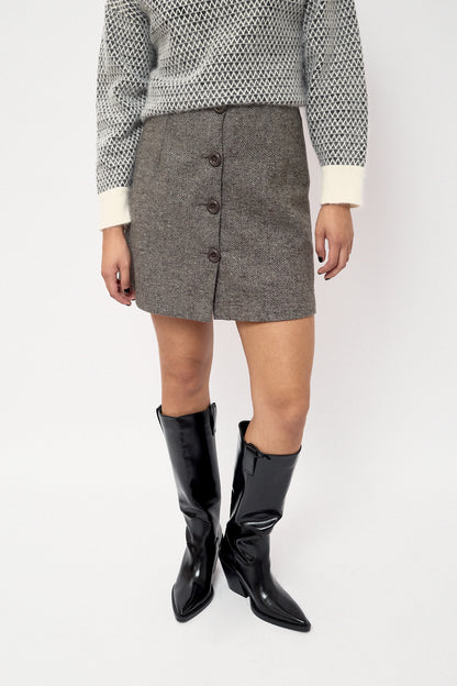 Wool mini skirt