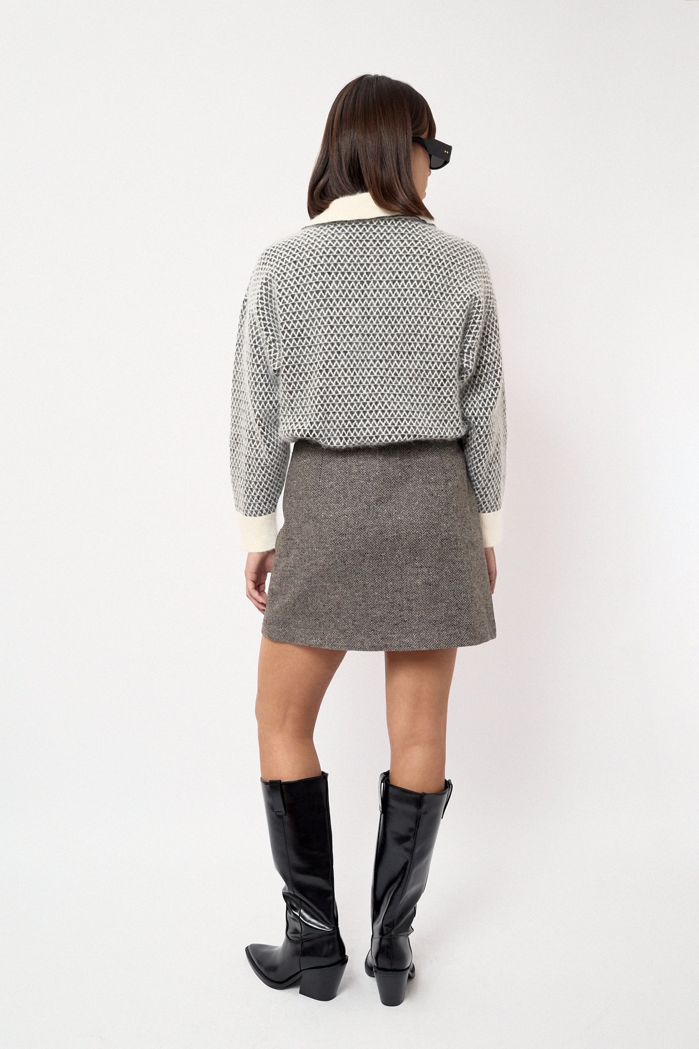 Wool mini skirt