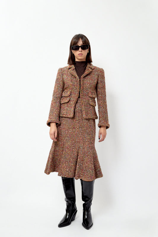 Tweed skirt suit