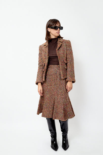 Tweed skirt suit