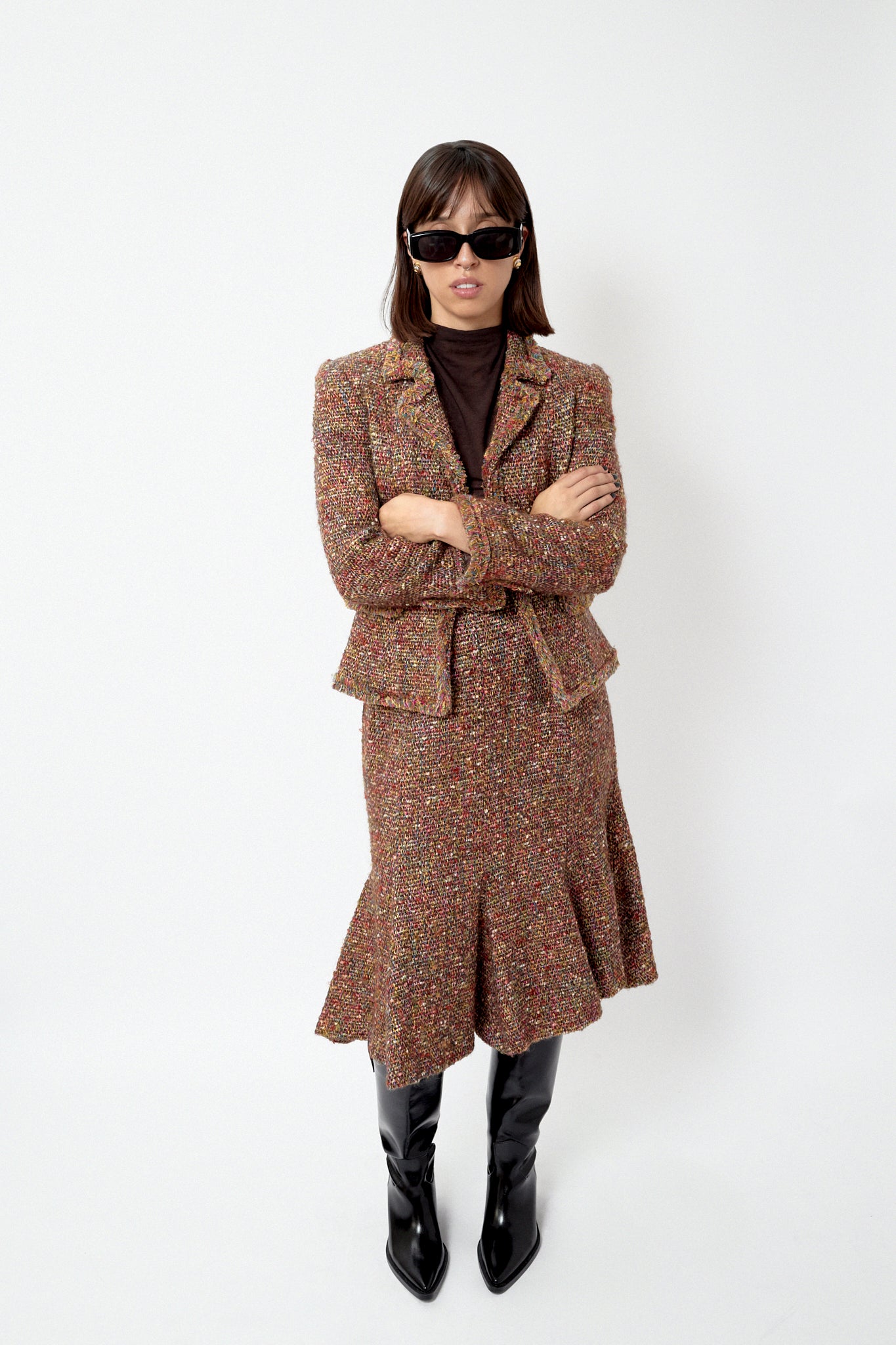 Tweed skirt suit