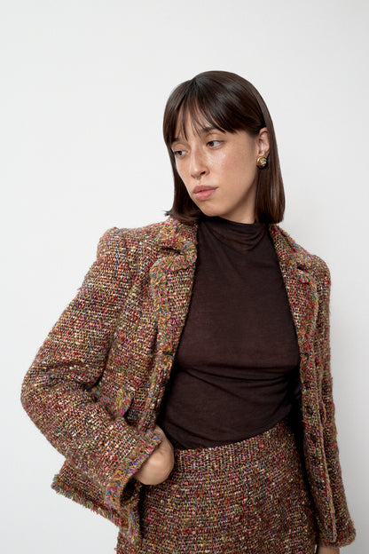 Tweed skirt suit