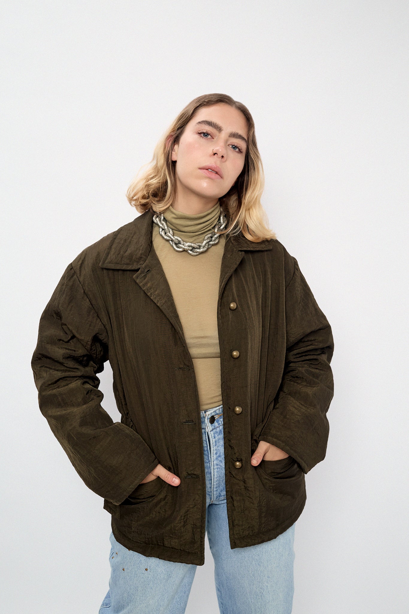 Khaki padded parka