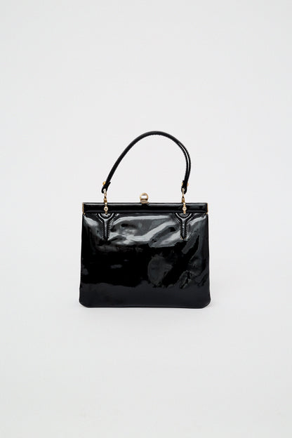 Faux patent leather mini bag