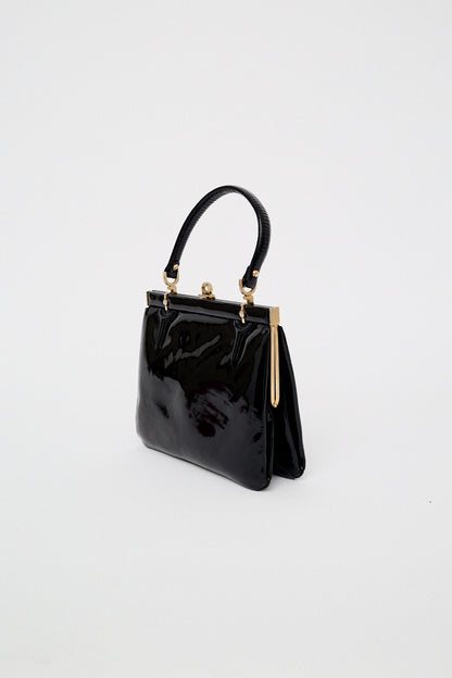 Faux patent leather mini bag