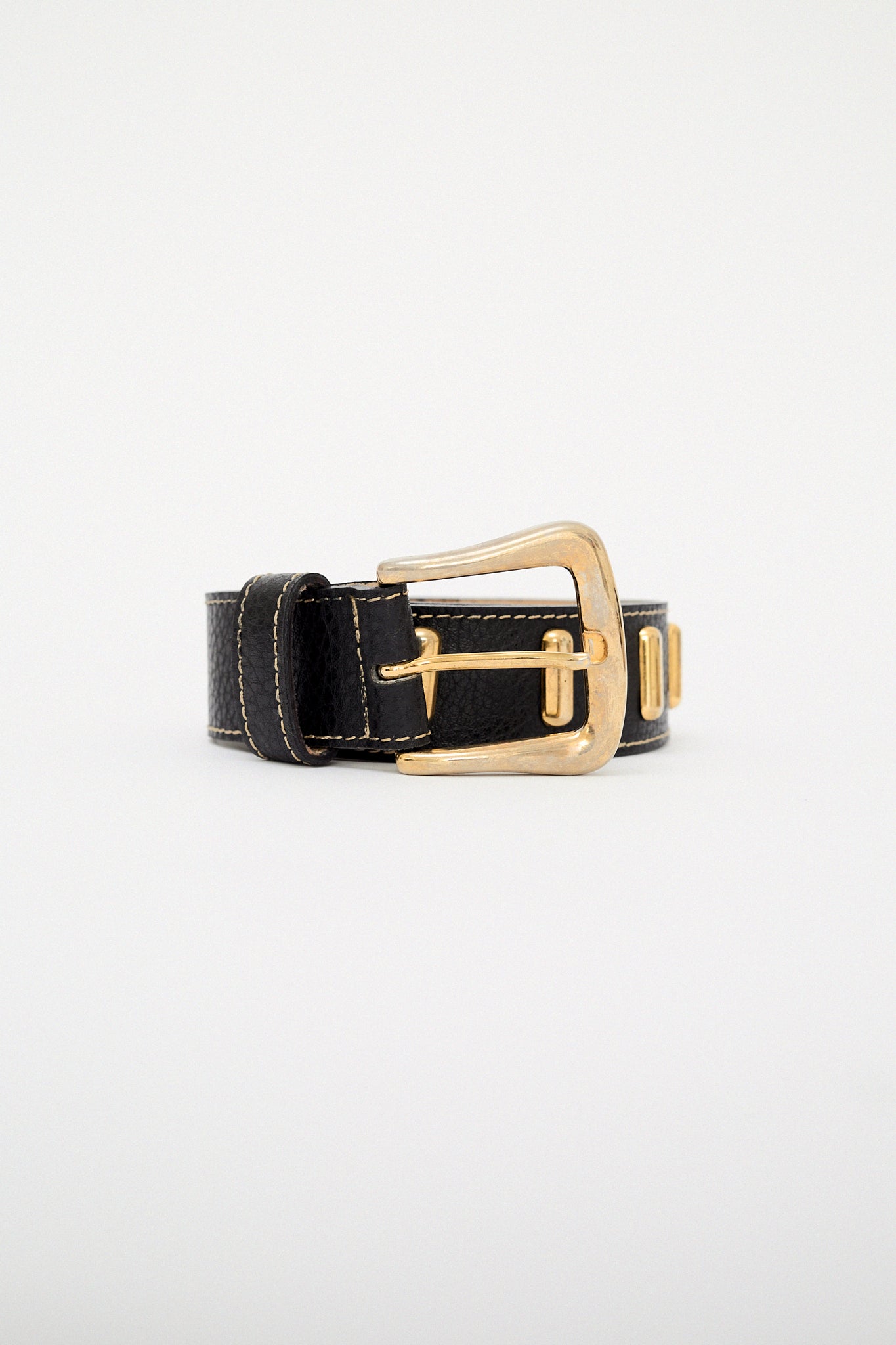 Black leather belt