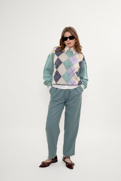 Lose fit argyle jumper