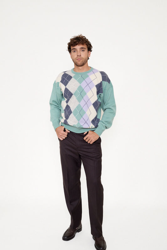 Lose fit argyle jumper