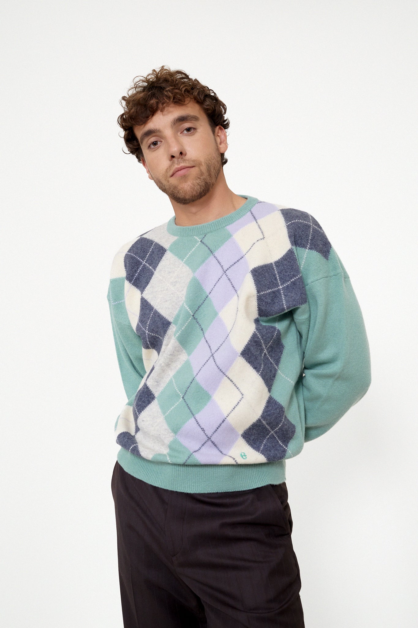 Lose fit argyle jumper