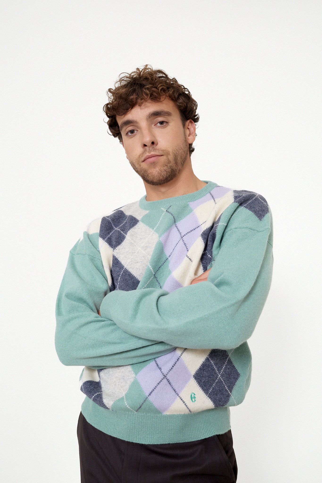 Lose fit argyle jumper