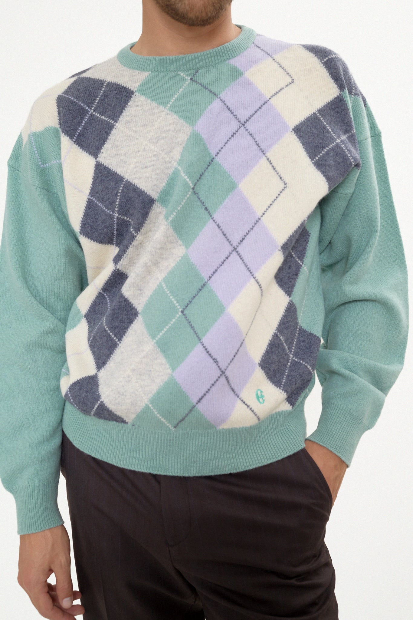 Lose fit argyle jumper