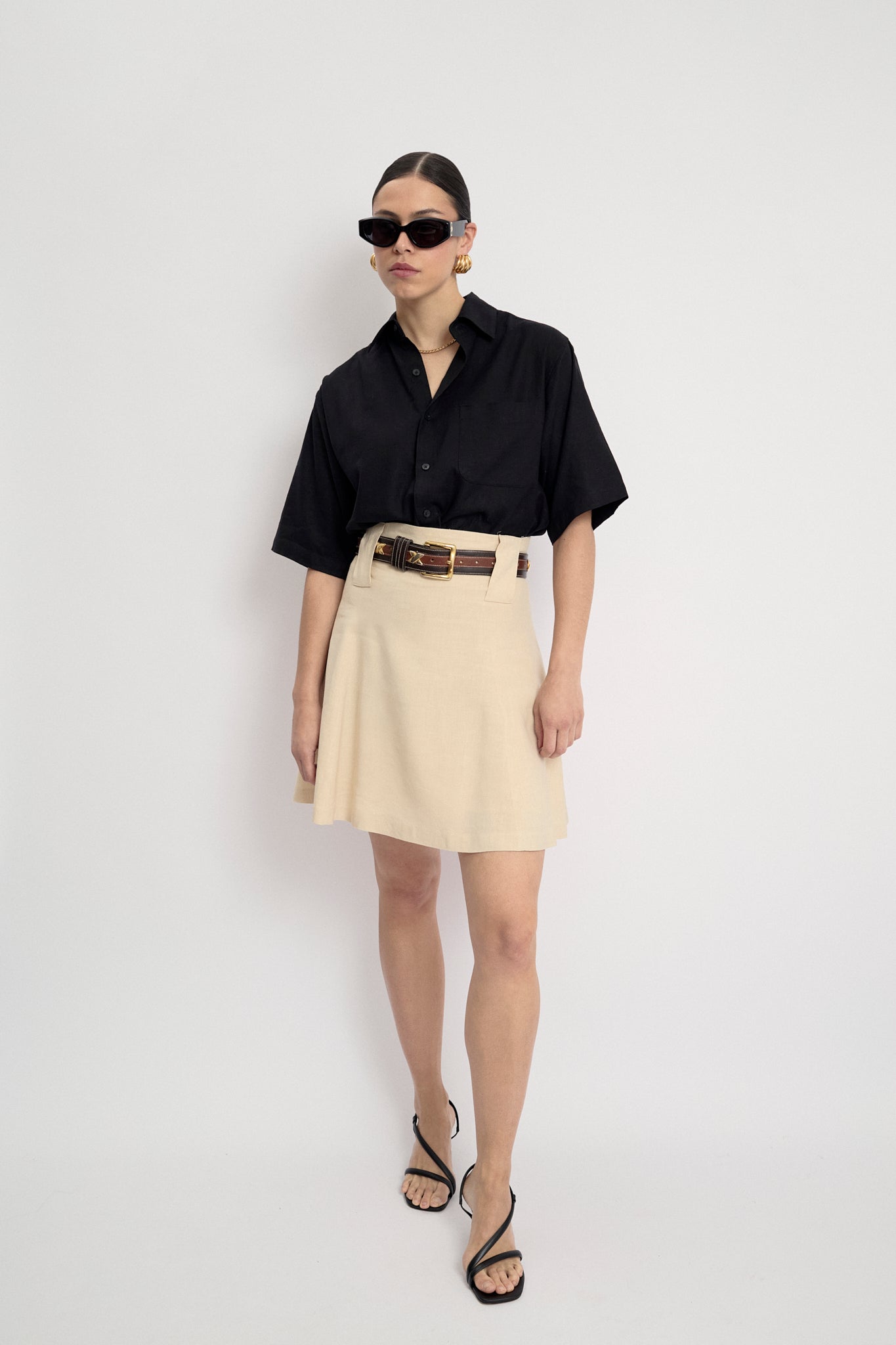 High-waist mini skirt